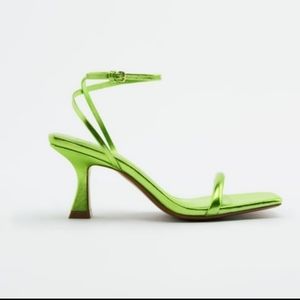 Metallic green sandals
